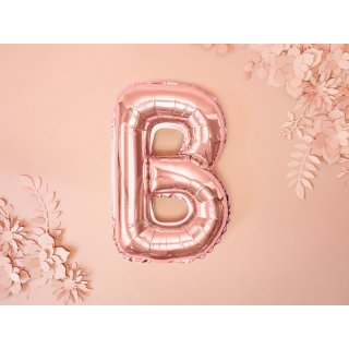 Fóliové PÍSMENO B, rosegold barva, velikost 35cm (zn. PartyDeco)