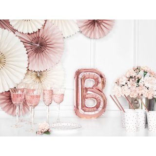Fóliové PÍSMENO B, rosegold barva, velikost 35cm (zn. PartyDeco)