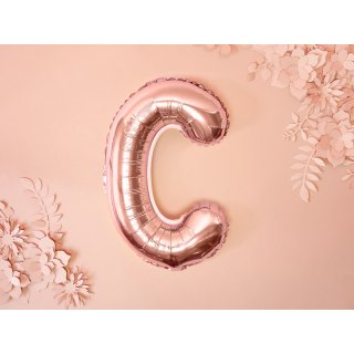 Fóliové PÍSMENO C, rosegold barva, velikost 35cm (zn. PartyDeco)