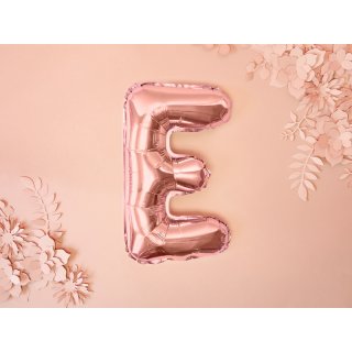 Fóliové PÍSMENO E, rosegold barva, velikost 35cm (zn. PartyDeco)