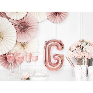 Fóliové PÍSMENO G, rosegold barva, velikost 35cm (zn. PartyDeco)