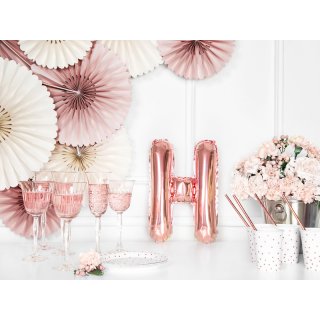 Fóliové PÍSMENO H, rosegold barva, velikost 35cm (zn. PartyDeco)