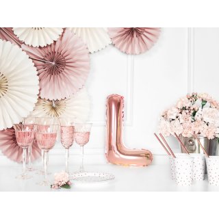 Fóliové PÍSMENO L, rosegold barva, velikost 35cm (zn. PartyDeco)