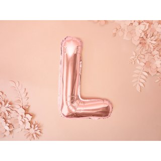 Fóliové PÍSMENO L, rosegold barva, velikost 35cm (zn. PartyDeco)