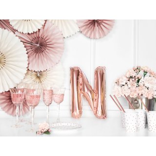 Fóliové PÍSMENO N, rosegold barva, velikost 35cm (zn. PartyDeco)