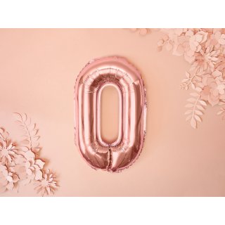 Fóliové PÍSMENO O, rosegold barva, velikost 35cm (zn. PartyDeco)