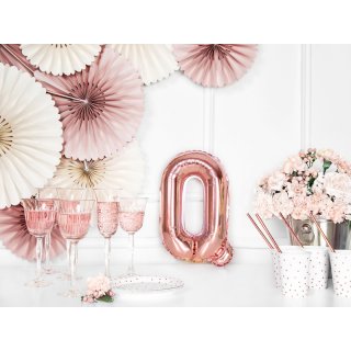 Fóliové PÍSMENO Q, rosegold barva, velikost 35cm (zn. PartyDeco)