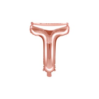 Fóliové PÍSMENO T, rosegold barva, velikost 35cm (zn. PartyDeco)
