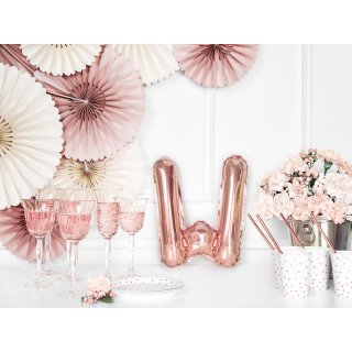 Fóliové PÍSMENO W, rosegold barva, velikost 35cm (zn. PartyDeco)