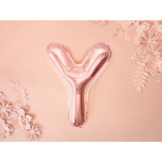 Fóliové PÍSMENO Y, rosegold barva, velikost 35cm (zn. PartyDeco)