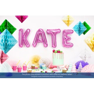 Fóliové PÍSMENO B, tmavě růžová barva, velikost 35cm (zn. PartyDeco)