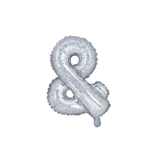 Fóliové PÍSMENO znak &, holografická barva, velikost 35cm (zn. PartyDeco)