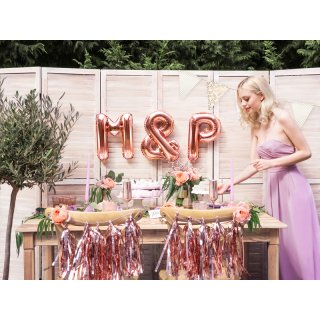 Fóliové PÍSMENO znak &, rosegold barva, velikost 35cm (zn. PartyDeco)