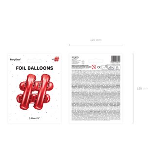 Fóliové PÍSMENO znak &, červená barva, velikost 35cm (zn. PartyDeco)