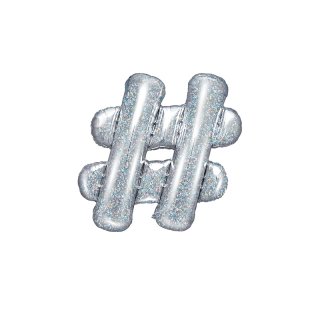 Fóliový ZNAK &, holografická barva, velikost 35cm (zn. PartyDeco)