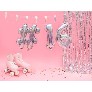 Fóliový ZNAK &, holografická barva, velikost 35cm (zn. PartyDeco)