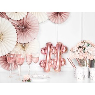 Fóliové PÍSMENO znak křížek #, rosegold barva, velikost 35cm (zn. PartyDeco)