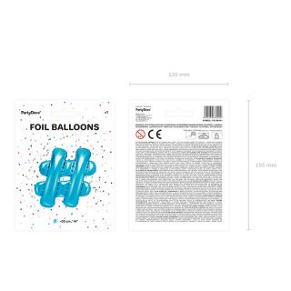 Fóliové PÍSMENO znak &, modrá barva, velikost 35cm (zn. PartyDeco)