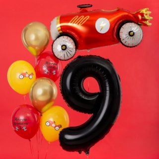 Fóliová ČÍSLICE 9, černá pastelová barva, velikost 86cm (zn. PartyDeco)