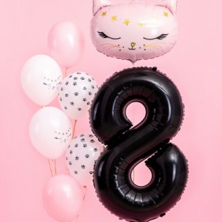 Fóliová ČÍSLICE 8, černá pastelová barva, velikost 86cm (zn. PartyDeco)