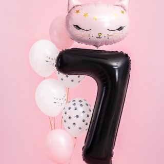 Fóliová ČÍSLICE 7, černá pastelová barva, velikost 86cm (zn. PartyDeco)