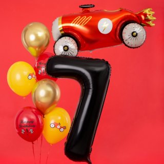 Fóliová ČÍSLICE 7, černá pastelová barva, velikost 86cm (zn. PartyDeco)