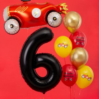 Fóliová ČÍSLICE 6, černá pastelová barva, velikost 86cm (zn. PartyDeco)