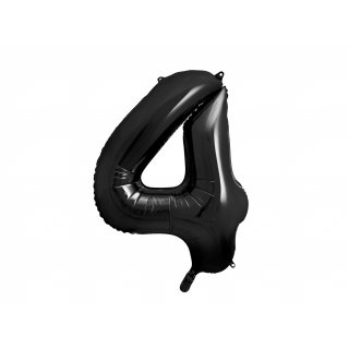 Fóliová ČÍSLICE 4, černá pastelová barva, velikost 86cm (zn. PartyDeco)