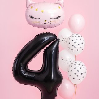 Fóliová ČÍSLICE 4, černá pastelová barva, velikost 86cm (zn. PartyDeco)