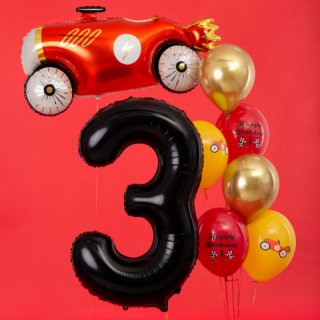 Fóliová ČÍSLICE 3, černá pastelová barva, velikost 86cm (zn. PartyDeco)