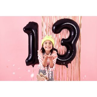 Fóliová ČÍSLICE 3, černá pastelová barva, velikost 86cm (zn. PartyDeco)