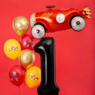 Fóliová ČÍSLICE 1, černá pastelová barva, velikost 86cm (zn. PartyDeco)