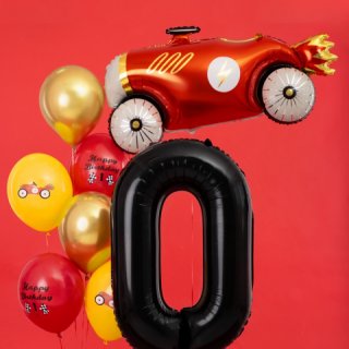 Fóliová ČÍSLICE 0, černá pastelová barva, velikost 86cm (zn. PartyDeco)