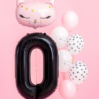 Fóliová ČÍSLICE 0, černá pastelová barva, velikost 86cm (zn. PartyDeco)