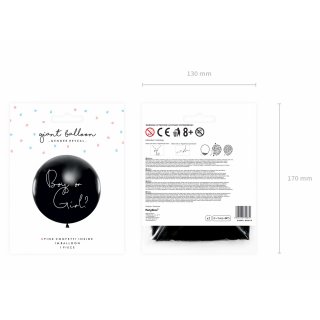 JUMBO balón k propíchnutí pro odhalení pohlaví dítěte / Gender reveal – DÍVKA, průměr 1m (zn. PartyDeco)