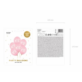 Latexové balónky Mom To Be, pastelově světle růžová barva, velikost 30cm, set 6ks (zn. StrongBalloons)