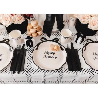 Ubrousky papírové, třívrstvé, černá barva, rozměr 33x33cm - set 20ks (zn. PartyDeco)