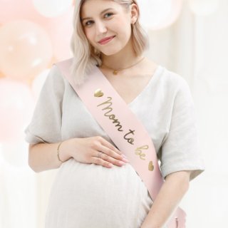 Šerpa Mom to be, světle růžová, délka 75cm (zn. PartyDeco)