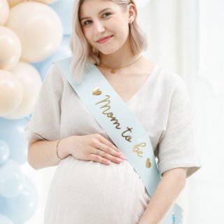 Šerpa Mom to be, světle modrá barva, délka 75cm (zn. PartyDeco)