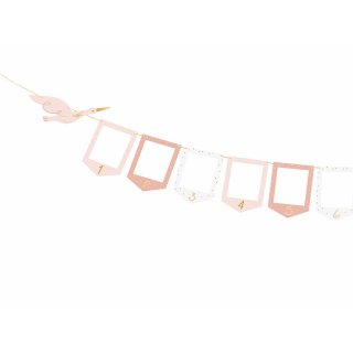 Fotorámečky na girlandě - ČÁP / holčička - mapování po měsících, délka 10.5x15cm (zn. PartyDeco)