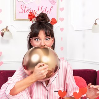 Cukrářské zápichy SRDCE / hearts, výška 11cm, červená barva - set 6ks (zn. PartyDeco)