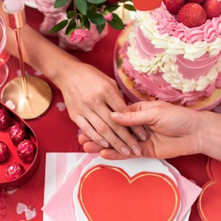 Cukrářské zápichy SRDCE / hearts, výška 11cm, červená barva - set 6ks (zn. PartyDeco)