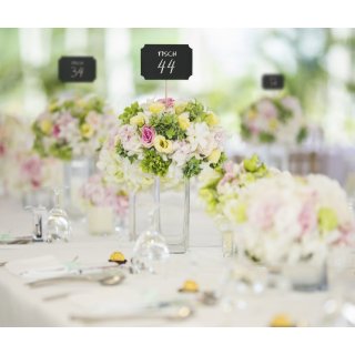 Zápichy / kartičky na špejli, černé, volné k popsání, rozměr 11x8cm - set 4ks (zn. PartyDeco)