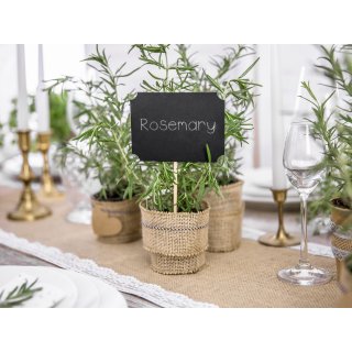 Zápichy / kartičky na špejli, černé, volné k popsání, rozměr 11x8cm - set 4ks (zn. PartyDeco)