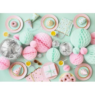 Dárková taška, papírová, HVĚZDY, růžová + barevný mix, rozměr 26x32x13cm (zn. PartyDeco)