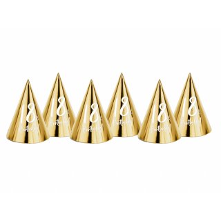 PARTY kloboučky pro 18. narozeniny / 18th Birthday, zlatá barva - set 16ks (zn. PartyDeco)