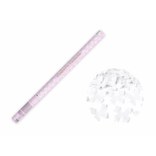 Vystřelovací konfety MOTÝLCI, bílá barva, délka 80cm (zn. PartyDeco)