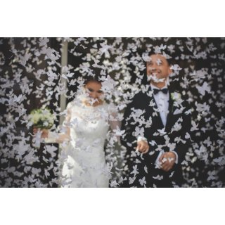 Vystřelovací konfety MOTÝLCI, bílá barva, délka 80cm (zn. PartyDeco)