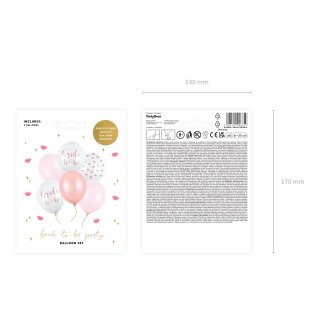 Latexové balónky pro budoucí nevěstu Bride To Be, bílo-růžový mix - set 6ks (zn. StrongBalloons)