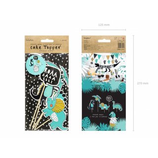 Dortové zápichy Dinosauři, velikost 10.5-20cm - set 5ks (zn. PartyDeco)